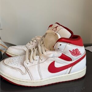 Nike Air Jordan 1 Red and White Mid